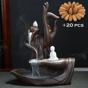 Ceramic Backflow Incense Burner + Free 20 Pcs Incense Cones - zgood home