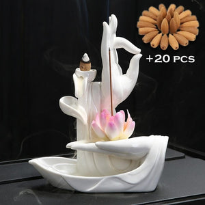 Ceramic Backflow Incense Burner + Free 20 Pcs Incense Cones - zgood home