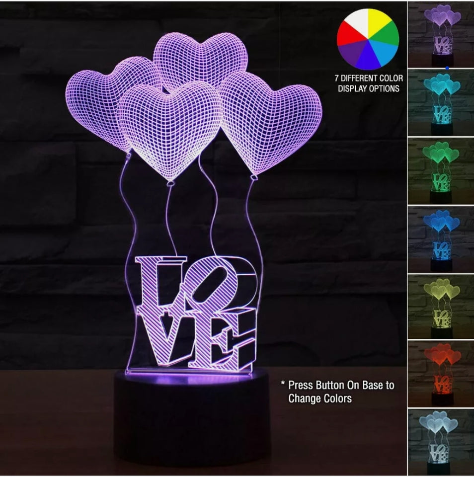 3D LED Table Kid Night Light Lamp 7 Colors - zgood home