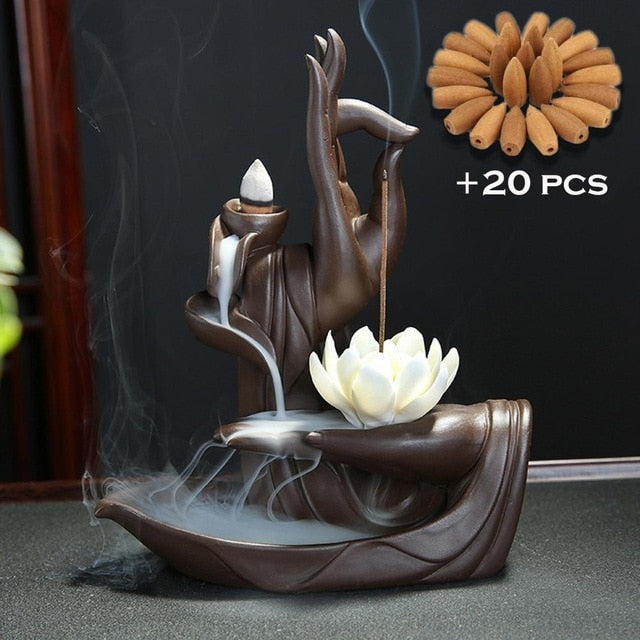 Ceramic Backflow Incense Burner + Free 20 Pcs Incense Cones - zgood home