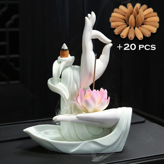 Ceramic Backflow Incense Burner + Free 20 Pcs Incense Cones - zgood home