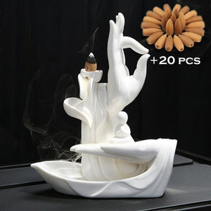 Ceramic Backflow Incense Burner + Free 20 Pcs Incense Cones - zgood home