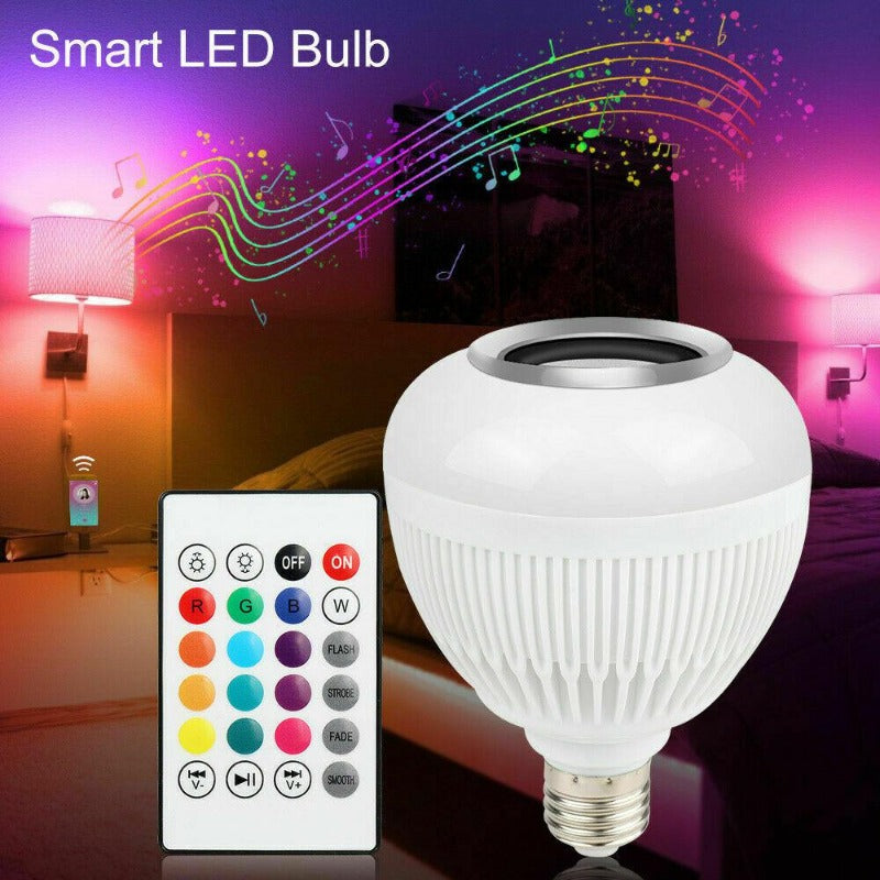 Wireless Bluetooth LED Light Speaker Bulb RGB 12W Music Playing lamp E27 - zgood home