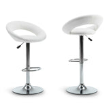 Set of 2 Bar Stool Leather Modern Hydraulic Swivel Dinning Chair Pub Pair Stools - zgood home