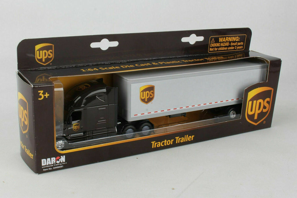 UPS Tractor Trailer, Daron Truck, Diecast Model Toy Car, UPS Licensed,11.5", 1:64 - zgood home