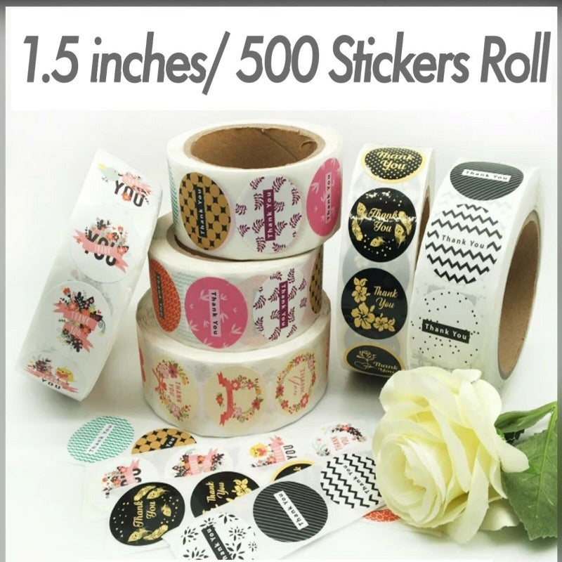 Thank You Stickers Roll Thank You For Supporting Small Business Labels 1.5” 500 stickers - zgood home